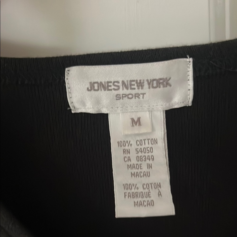 Jones New York Vintage Black Sleeveless  zip up Tunic size medium - Picture 6 of 7
